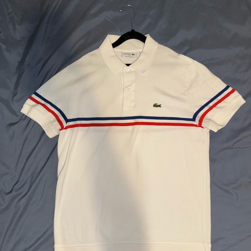 Lacoste White Polo Shirt with Sporty Stripes